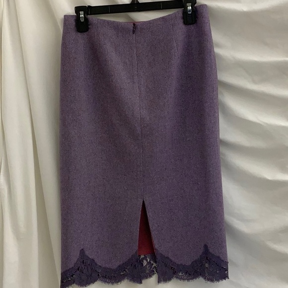 Lavender Tweed Skirt with Lavender Lace Trim by Rebecca Taylor - Picture 3 of 8